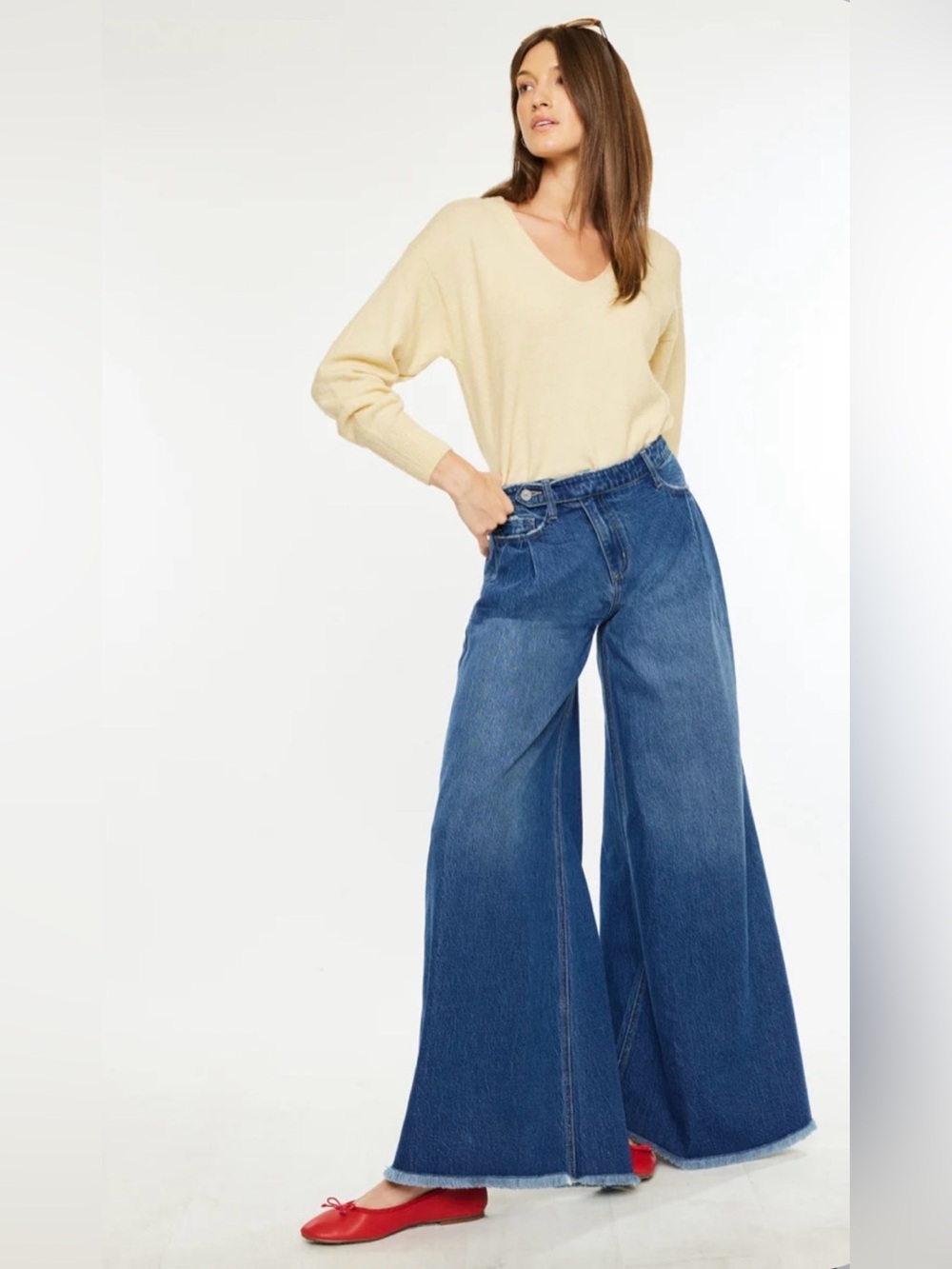 KanCan Marley High Rise Super Wide Leg Jeans Size 13/30 NWT ($95.50)